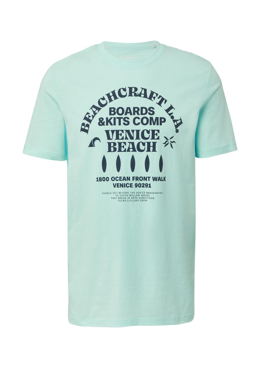 s.Oliver Red Label - T-Shirt mit Crewneck und Artwork blau - Gr. - XXL von s.Oliver Red Label