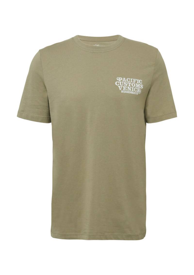 s.Oliver Red Label - T-Shirt mit Crewneck und Artwork grün - Gr. - M von s.Oliver Red Label