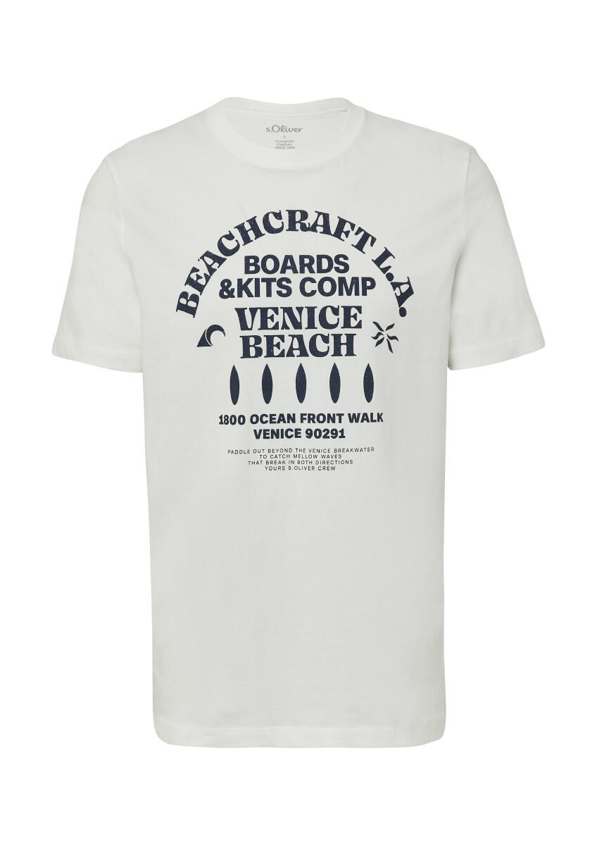 s.Oliver Red Label - T-Shirt mit Crewneck und Artwork weiß - Gr. - 3XL von s.Oliver Red Label