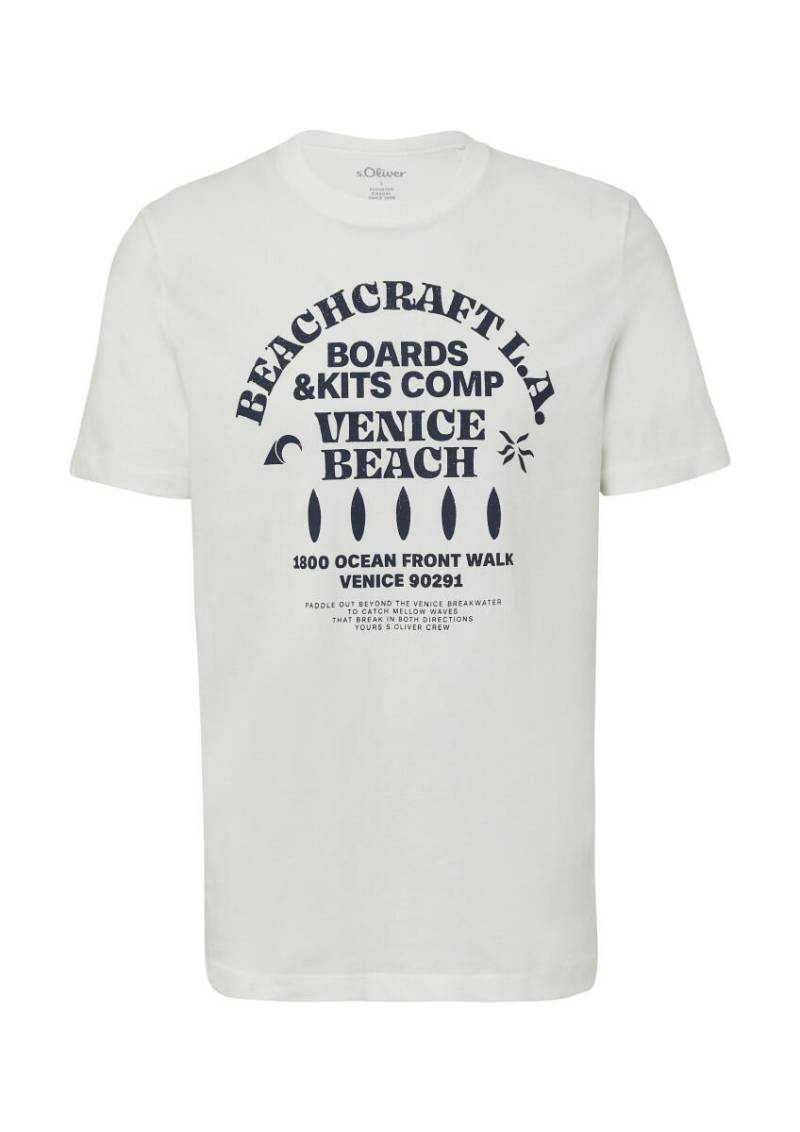 s.Oliver Red Label - T-Shirt mit Crewneck und Artwork weiß - Gr. - XXL von s.Oliver Red Label