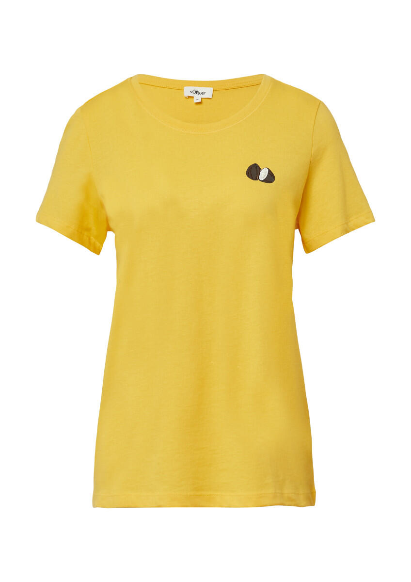 s.Oliver Red Label - T-Shirt mit Detail gelb - Gr. - 46 von s.Oliver Red Label