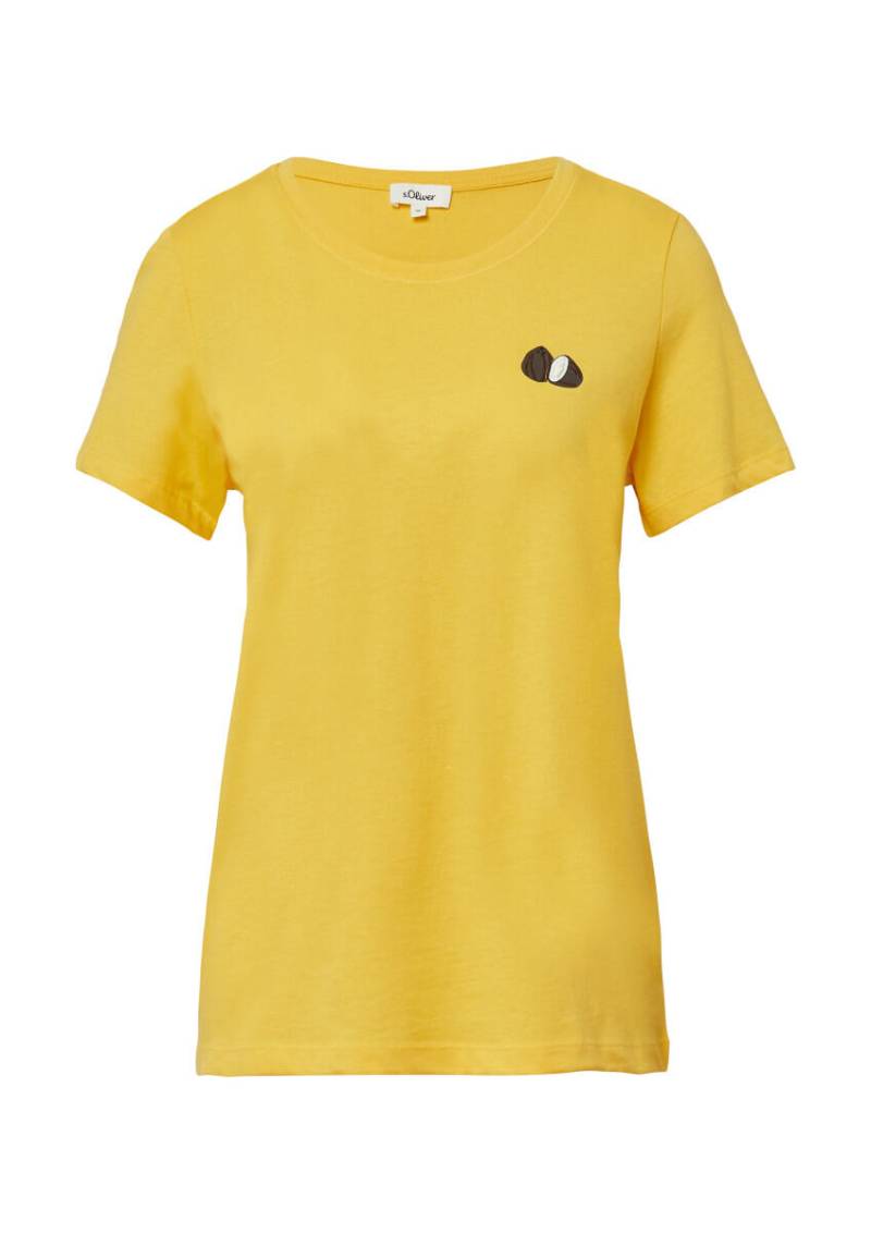 s.Oliver Red Label - T-Shirt mit Detail gelb - Gr. - 46 von s.Oliver Red Label