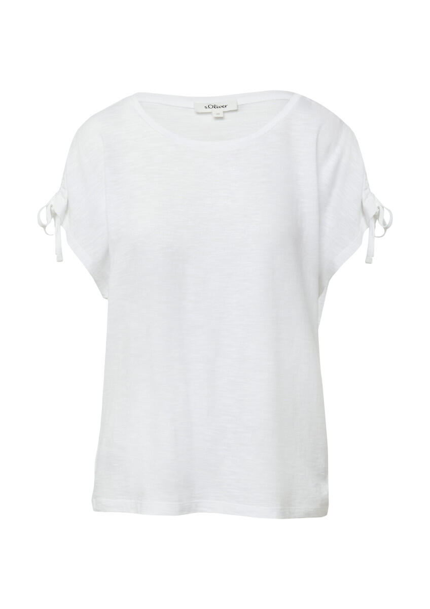 s.Oliver Red Label - T-Shirt mit Flammgarnstruktur weiß - Gr. - 48 von s.Oliver Red Label