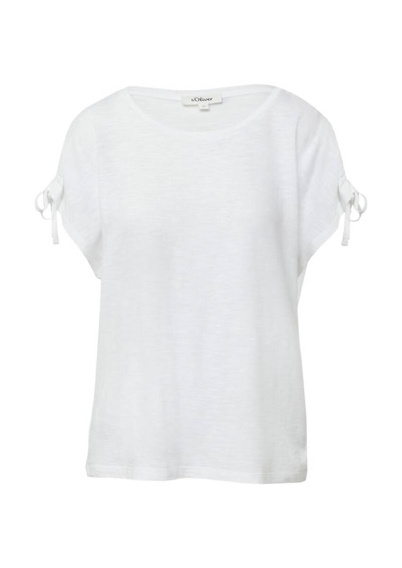 s.Oliver Red Label - T-Shirt mit Flammgarnstruktur weiß - Gr. - 48 von s.Oliver Red Label