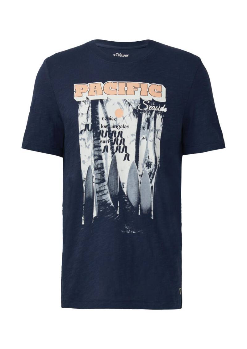 s.Oliver Red Label - T-Shirt mit Frontprint blau - Gr. - L von s.Oliver Red Label