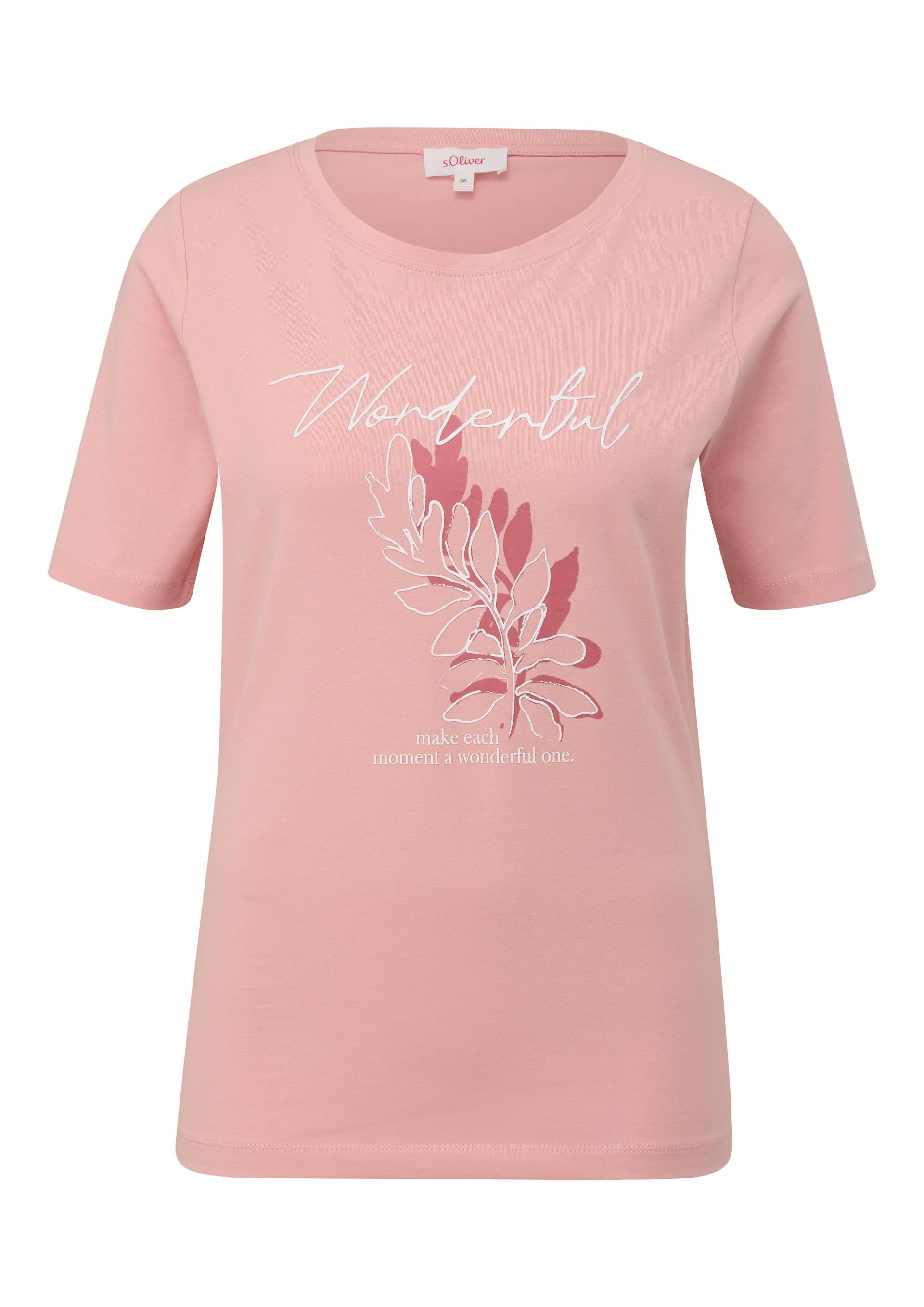 s.Oliver Red Label - T-Shirt mit Frontprint pink - Gr. - 36 von s.Oliver Red Label