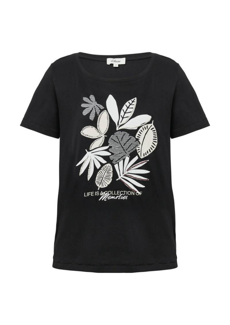 s.Oliver Red Label - T-Shirt mit Frontprint schwarz - Gr. - 36 von s.Oliver Red Label
