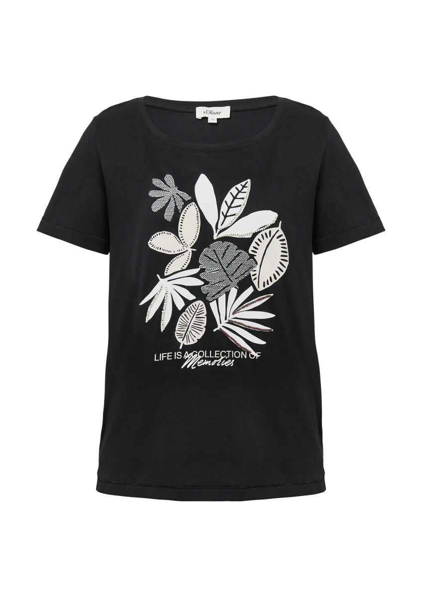 s.Oliver Red Label - T-Shirt mit Frontprint schwarz - Gr. - 38 von s.Oliver Red Label