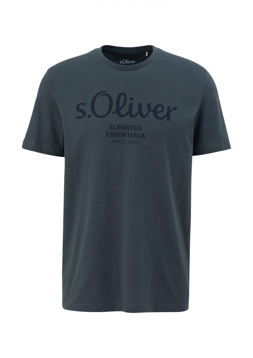 s.Oliver Red Label - T-Shirt mit Label-Print grau - Gr. - XXL von s.Oliver Red Label