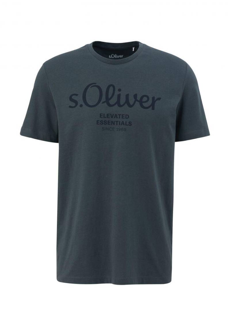 s.Oliver Red Label - T-Shirt mit Label-Print grau - Gr. - XXL von s.Oliver Red Label
