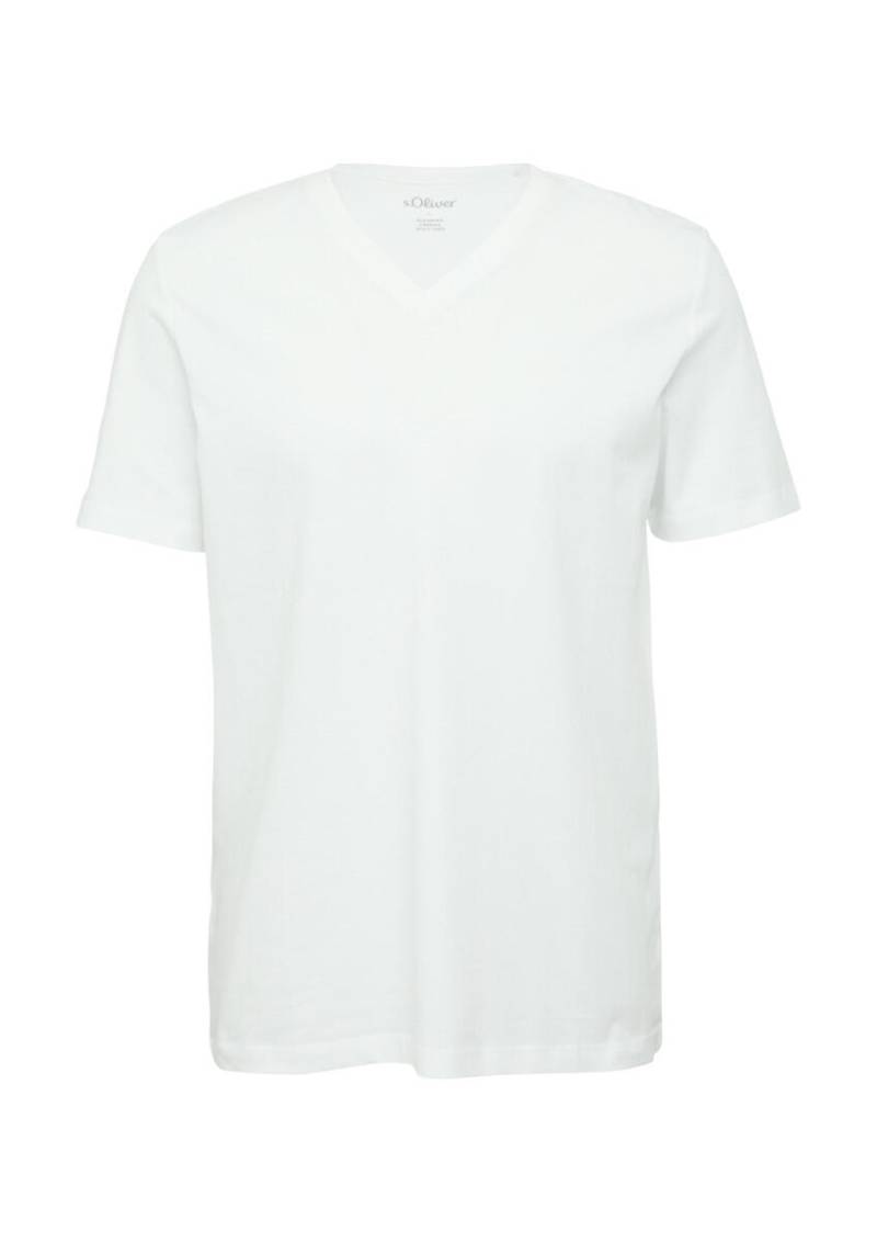 s.Oliver Red Label - T-Shirt mit Logo-Stickerei weiß - Gr. - 3XL von s.Oliver Red Label