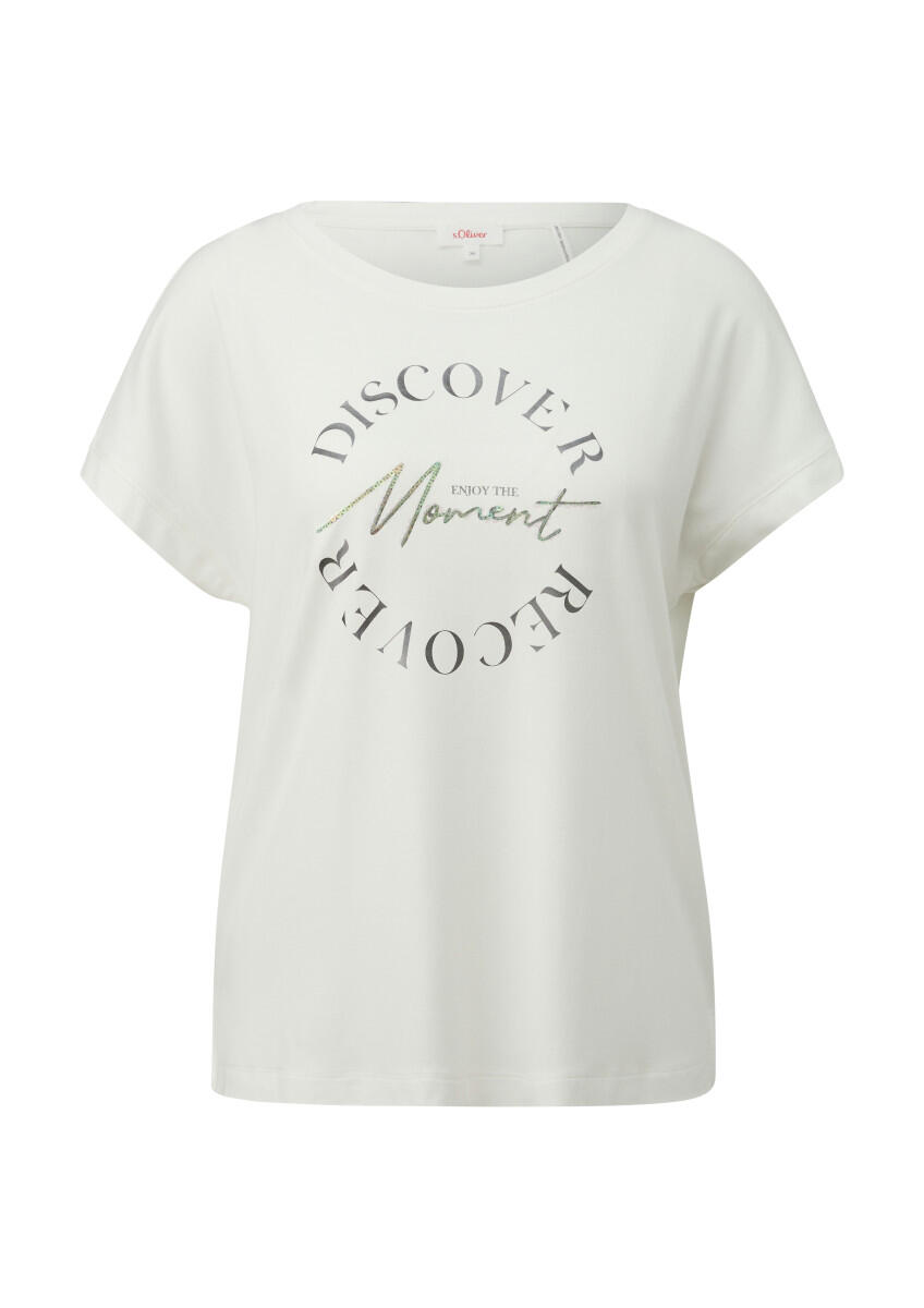 s.Oliver Red Label - T-Shirt mit Pailletten weiß - Gr. - 36 von s.Oliver Red Label