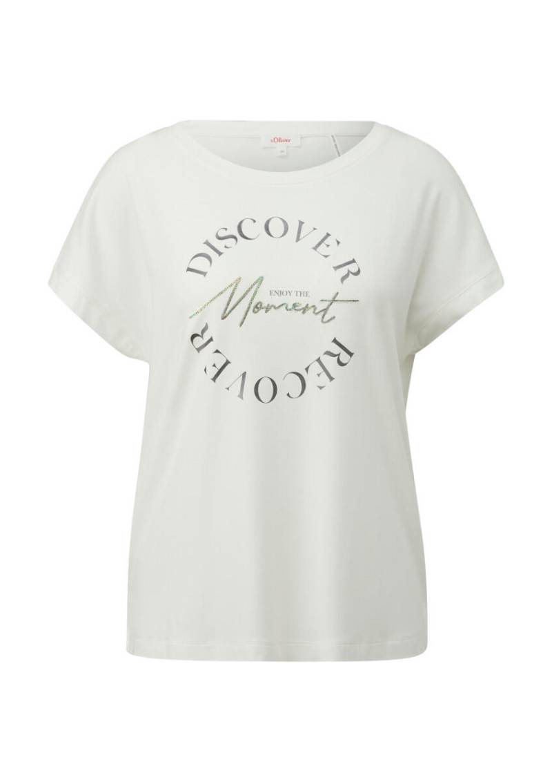 s.Oliver Red Label - T-Shirt mit Pailletten weiß - Gr. - 44 von s.Oliver Red Label