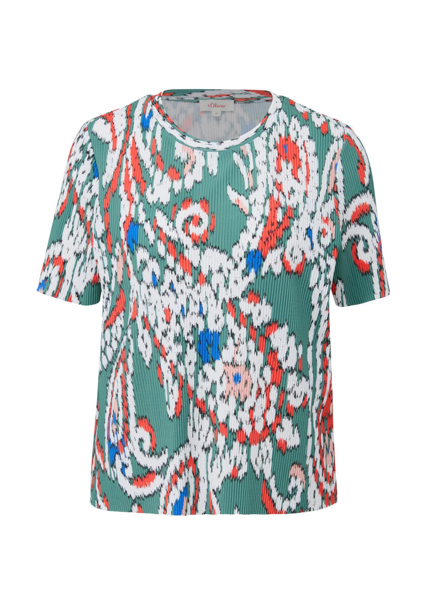 s.Oliver Red Label - T-Shirt mit Plisseefalten blau - Gr. - 40 von s.Oliver Red Label