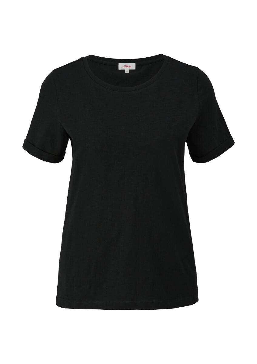 s.Oliver Red Label - T-Shirt mit Seitennähten schwarz - Gr. - 34 von s.Oliver Red Label