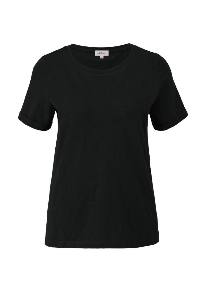 s.Oliver Red Label - T-Shirt mit Seitennähten schwarz - Gr. - 34 von s.Oliver Red Label