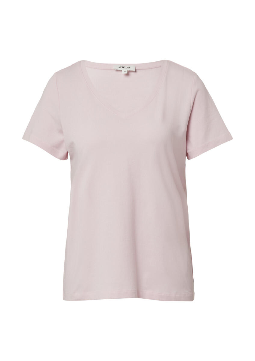s.Oliver Red Label - T-Shirt mit V-Ausschnitt pink - Gr. - 40 von s.Oliver Red Label