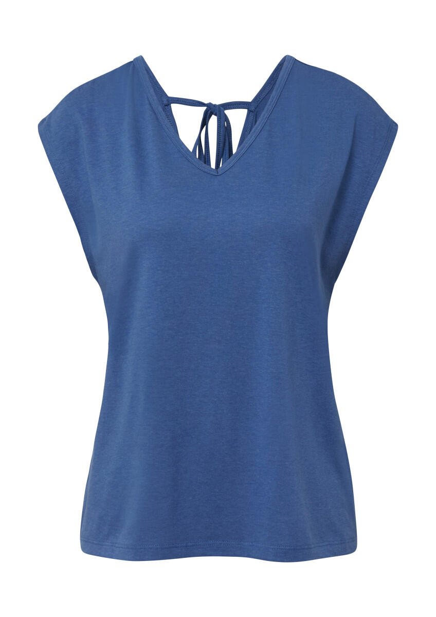 s.Oliver Red Label - T-Shirt mit V-Ausschnitt und Rücken-Detail blau - Gr. - 38 von s.Oliver Red Label