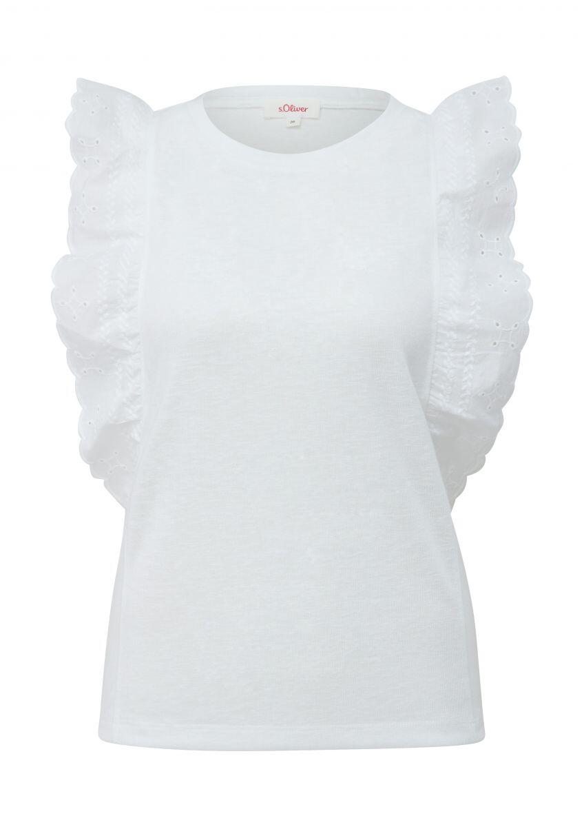 s.Oliver Red Label - T-Shirt mit Volants weiß - Gr. - 36 von s.Oliver Red Label