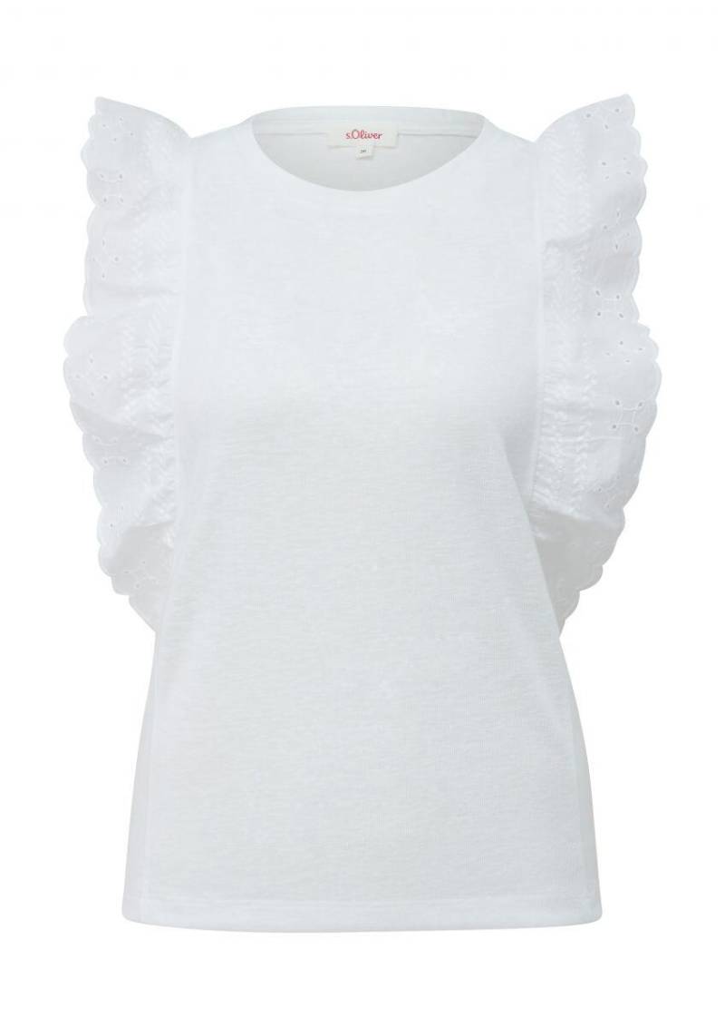 s.Oliver Red Label - T-Shirt mit Volants weiß - Gr. - 36 von s.Oliver Red Label