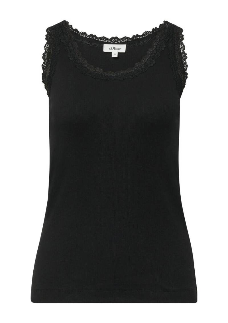 s.Oliver Red Label - Tanktop mit Spitzenbesatz schwarz - Gr. - 42 von s.Oliver Red Label