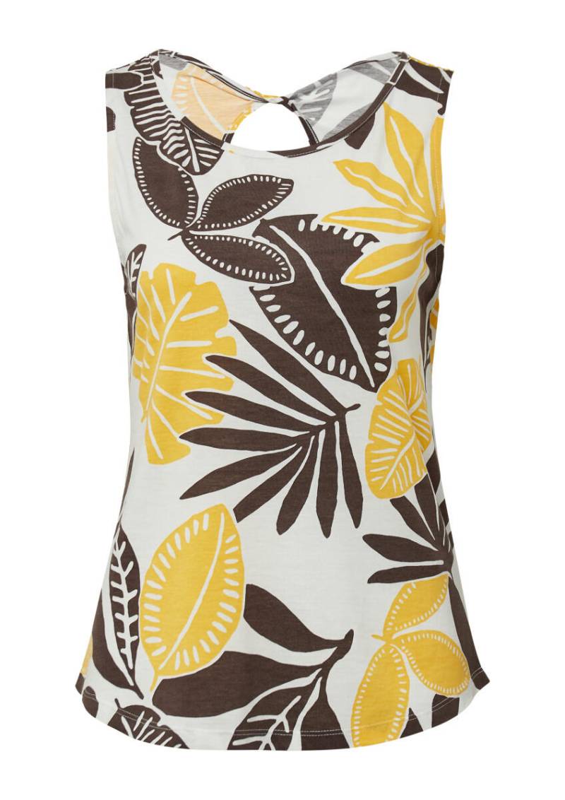 s.Oliver Red Label - Top mit dekorativem Cut-out gelb/weiß - Gr. - 38 von s.Oliver Red Label