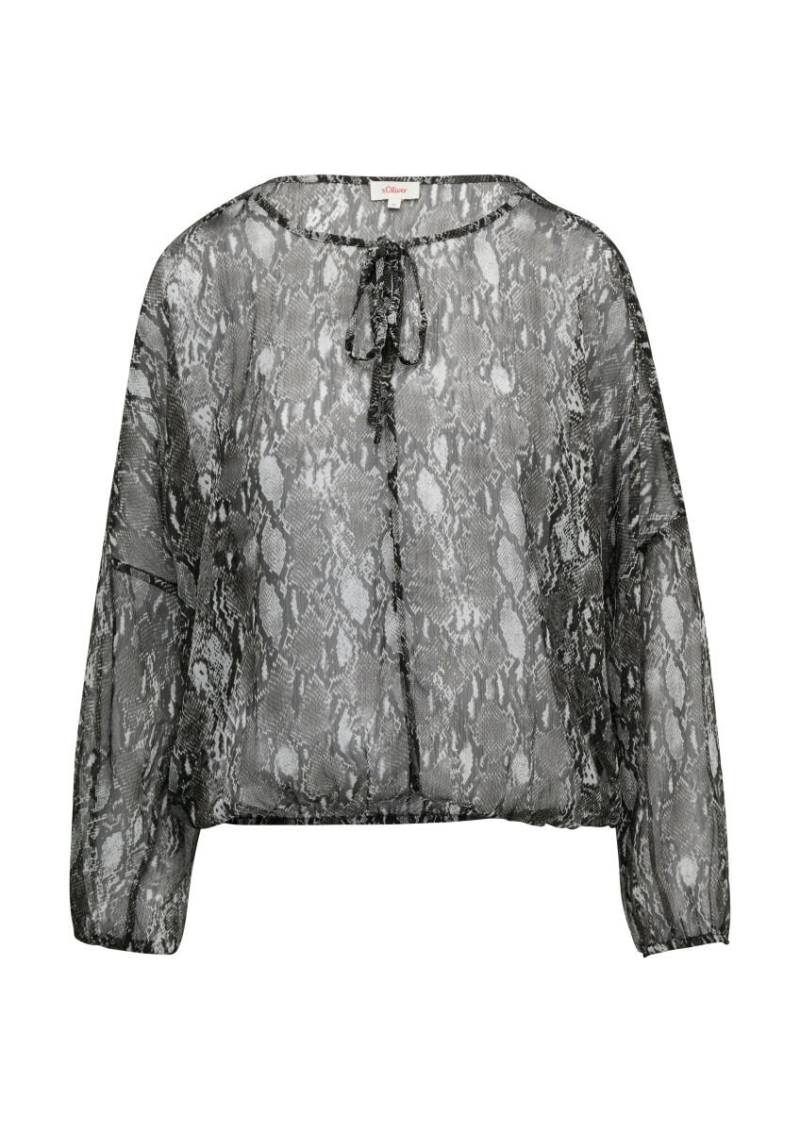 s.Oliver Red Label - Transparente Bluse mit All-over-Print grau - Gr. - 34 von s.Oliver Red Label