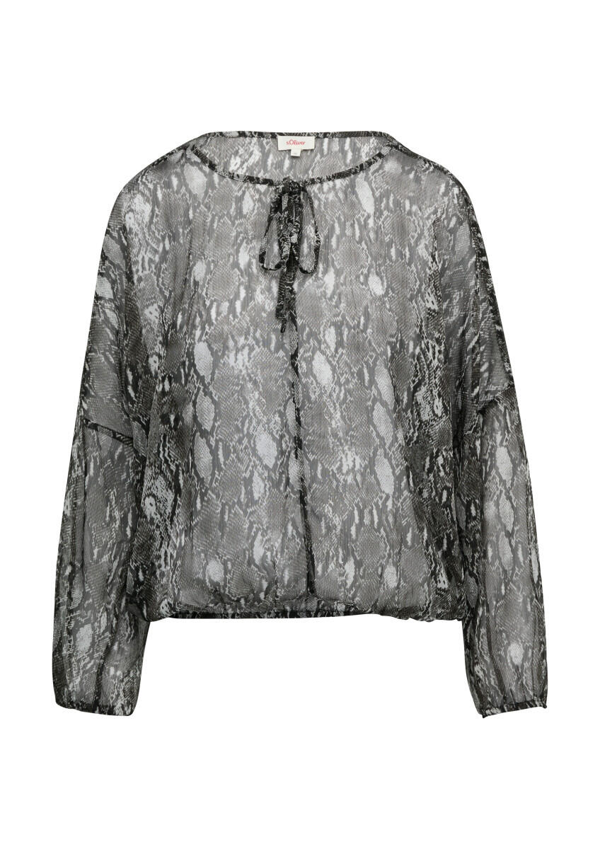 s.Oliver Red Label - Transparente Bluse mit All-over-Print grau - Gr. - 36 von s.Oliver Red Label