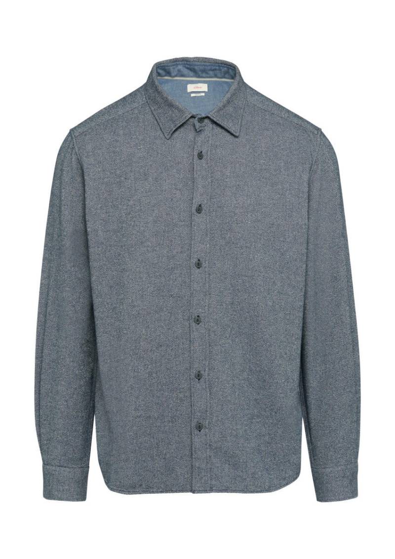 s.Oliver Red Label - Twill-Hemd mit Kontrast-Details blau - Gr. - XXL von s.Oliver Red Label