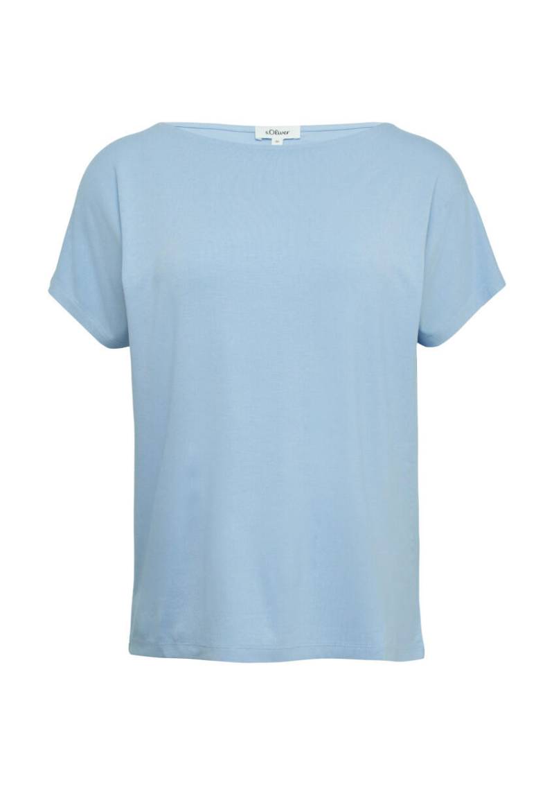 s.Oliver Red Label - Viskosemix-T-Shirt im Relaxed Fit blau - Gr. - 34 von s.Oliver Red Label