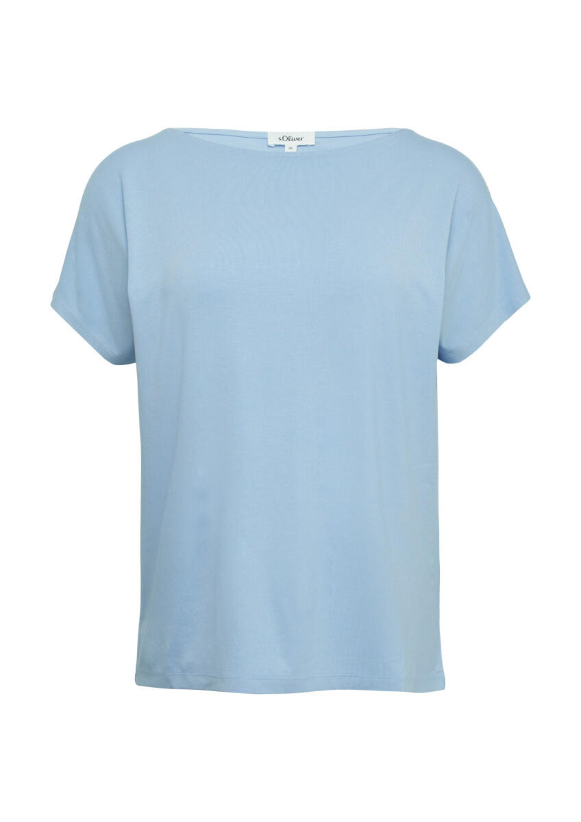 s.Oliver Red Label - Viskosemix-T-Shirt im Relaxed Fit blau - Gr. - 38 von s.Oliver Red Label