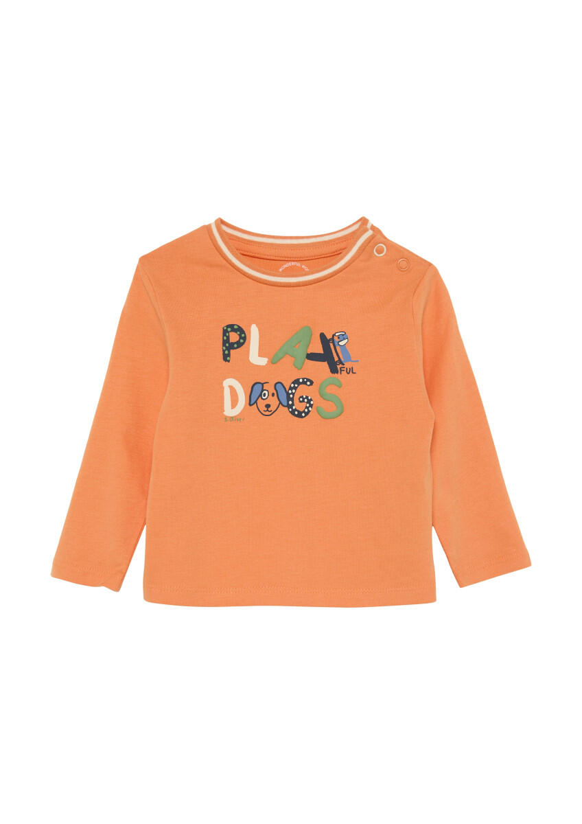 s.Oliver Red Label - Longsleeve mit Frontprint orange - Gr. - 68 von s.Oliver Red Label