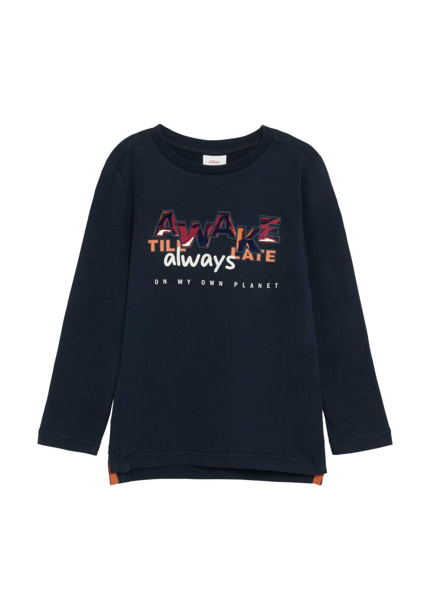 s.Oliver Red Label - Weicher Longsleeve mit Effekt-Print blau von s.Oliver Red Label