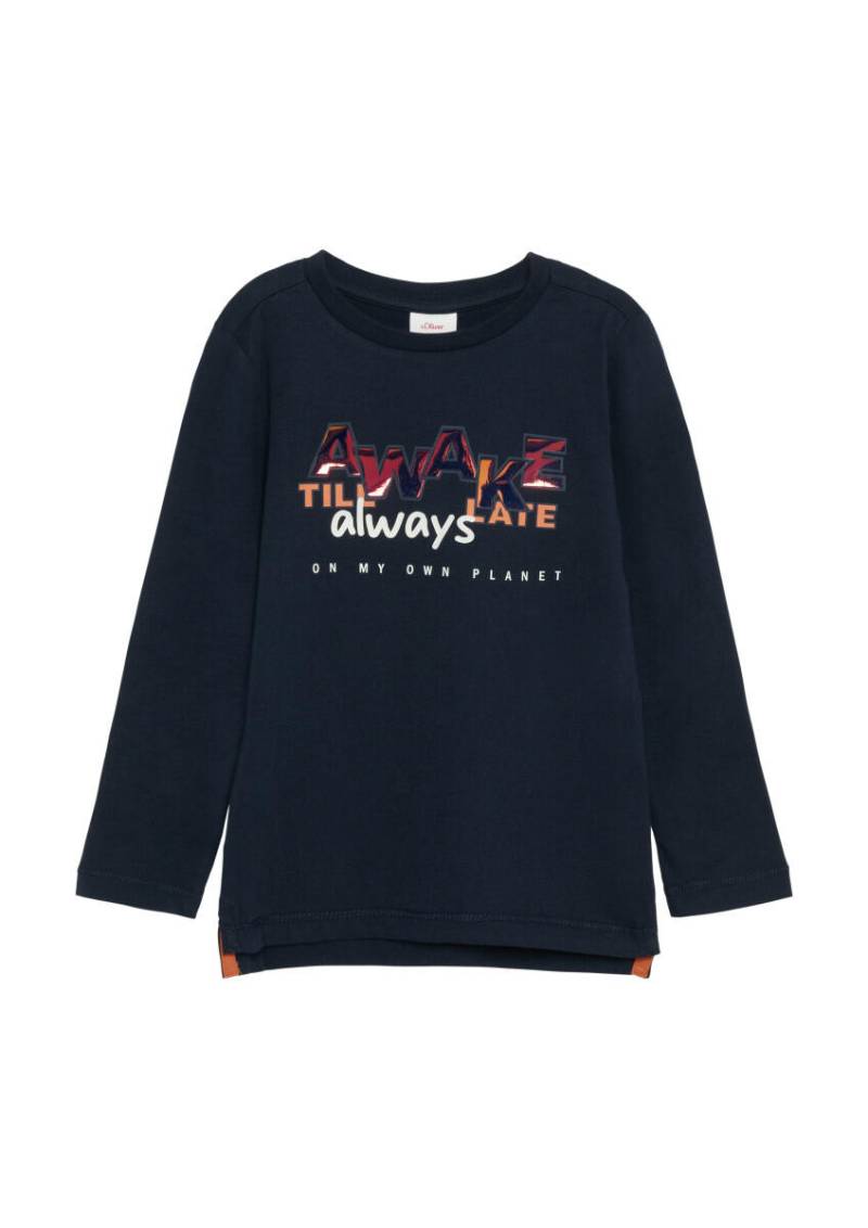s.Oliver Red Label - Weicher Longsleeve mit Effekt-Print blau von s.Oliver Red Label