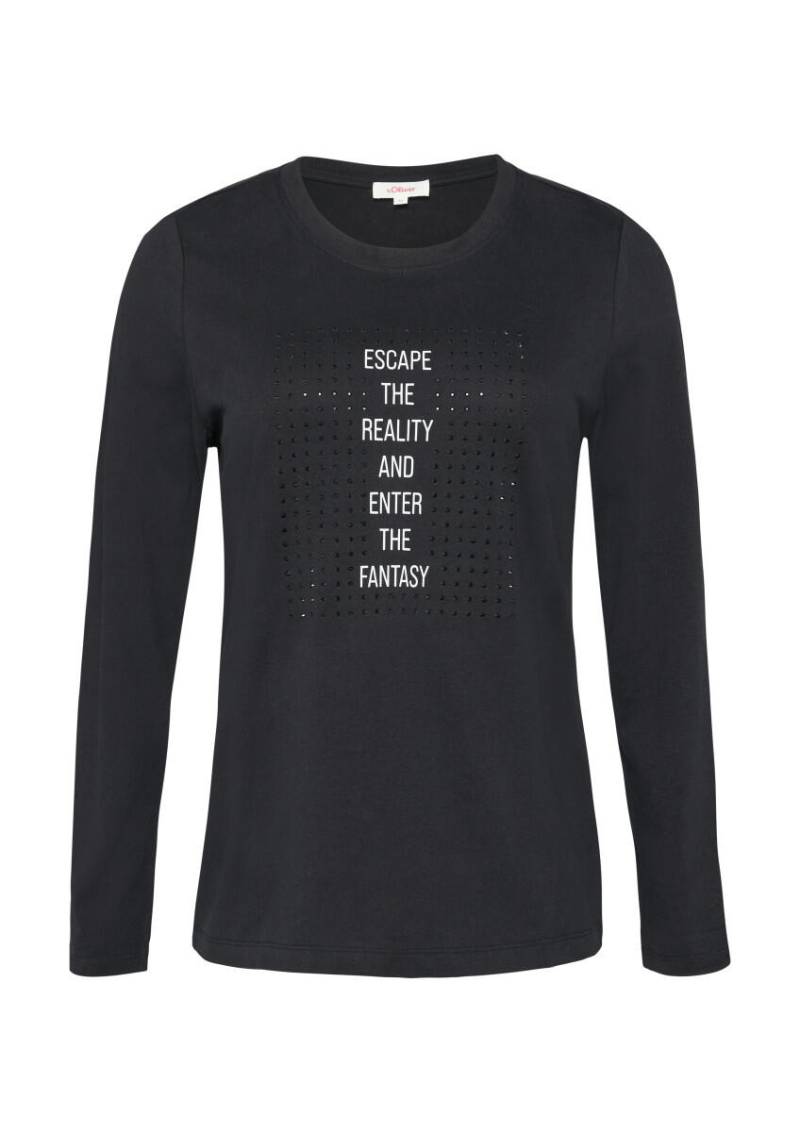s.Oliver Red Label - Weiches Jerseyshirt mit Frontprint schwarz - Gr. - 36 von s.Oliver Red Label
