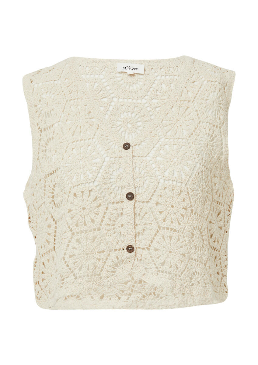 s.Oliver Red Label - Weste aus Häkelspitze beige - Gr. - XS von s.Oliver Red Label
