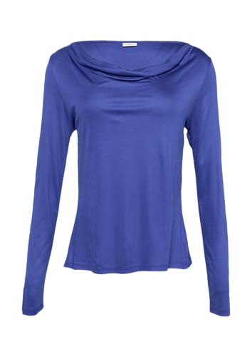 Seitlich geschlitztes Jersey-Shirt mit Wasserfall-Ausschnitt ozeanblau 40 Seitlich geschlitztes Jersey-Shirt mit Wasserfall-Ausschnitt ozeanblau 40 von s.Oliver BLACK LABEL