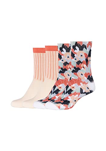 s.Oliver Socks Damen Online Women Essentials Organic Flower Socks 4p, pink Sand, 39-42 von s.Oliver