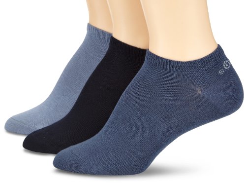 s.Oliver Unisex 3er Pack Sneakersocken mit weichem Bund Damen & Herren Füßlinge, Gr. 35-38, Blau (75 smoked blue) von s.Oliver