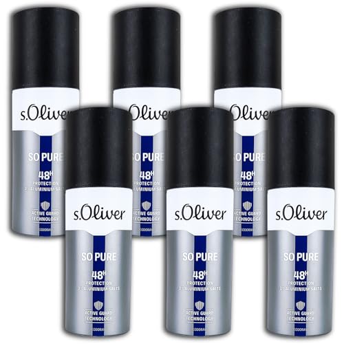 6 er Pack S.Oliver SO PURE Men Deo Spray Deodorant 6 x 150 ml von s.Oliver