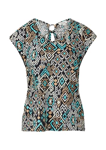 T-Shirt mit weitem Ausschnitt, Cut-Out und Schleife schwarz 44 von s.Oliver