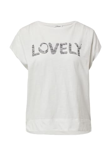 Ärmelloses T-Shirt im Relaxed Fit mit Frontprint Ecru 34 von s.Oliver