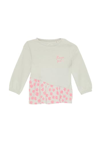 Ausgestelltes Langarmshirt mit gemusterter Blende hellgrau 92 von s.Oliver