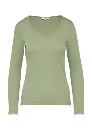 Feines Jersey-Longsleeve mit Rippstruktur salbeigrün 40 von s.Oliver