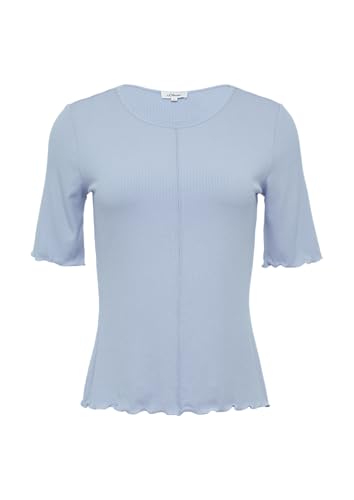 Geripptes Slim-Fit-Shirt mit Nahtdetail hellblau 38 von s.Oliver
