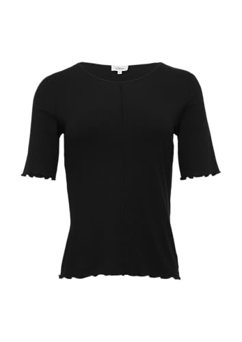 Geripptes Slim-Fit-Shirt mit Nahtdetail schwarz 46 von s.Oliver
