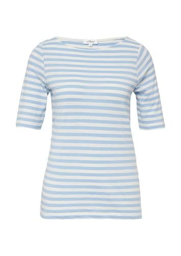 Gestreiftes T-Shirt im Slim Fit mit Flammgarnstruktur hellblau 44 Gestreiftes T-Shirt im Slim Fit mit Flammgarnstruktur hellblau 44 von s.Oliver