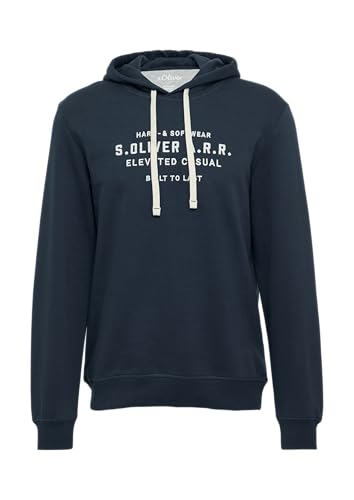 Hoodie aus Sweat-Ware mit Stickerei tiefblau L von s.Oliver