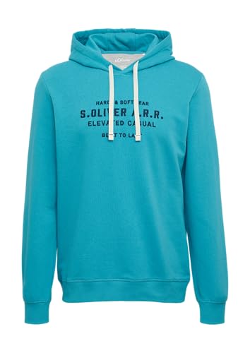 Hoodie aus Sweat-Ware mit Stickerei türkis L von s.Oliver
