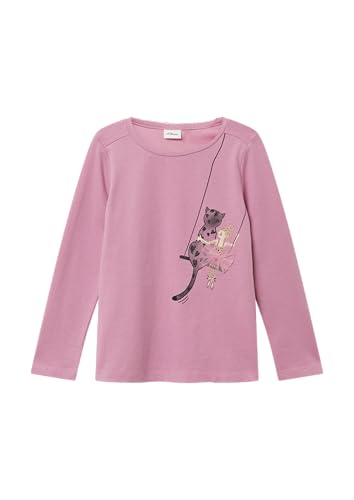 Jersey-Longsleeve in A-Shape mit Print und Applikation Altrosa 140 von s.Oliver